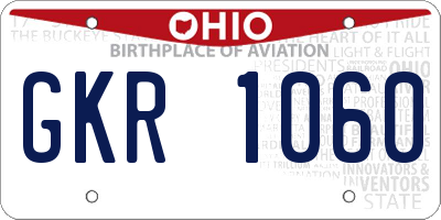 OH license plate GKR1060
