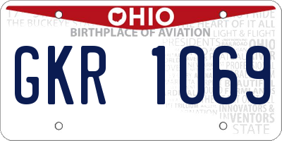 OH license plate GKR1069