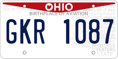 OH license plate GKR1087