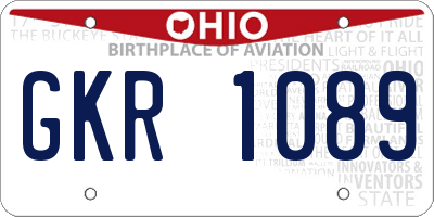 OH license plate GKR1089