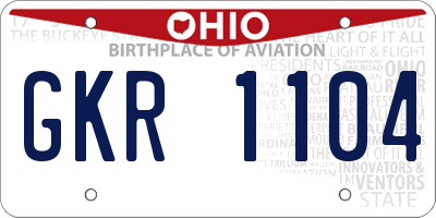 OH license plate GKR1104
