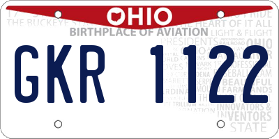 OH license plate GKR1122