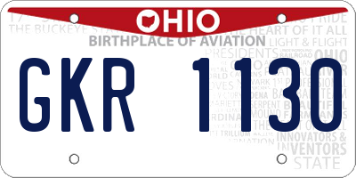 OH license plate GKR1130