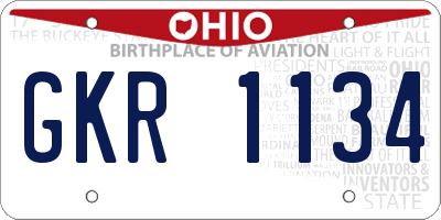 OH license plate GKR1134