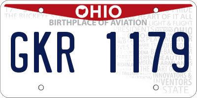 OH license plate GKR1179