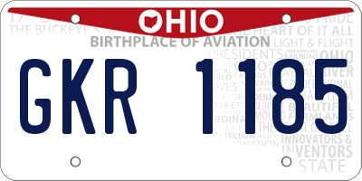 OH license plate GKR1185