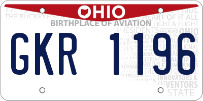 OH license plate GKR1196