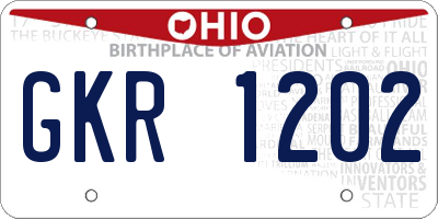 OH license plate GKR1202