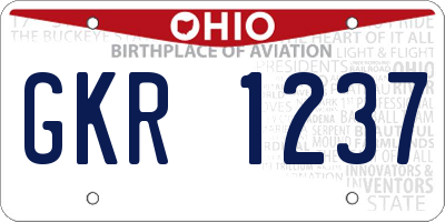 OH license plate GKR1237