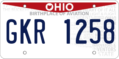 OH license plate GKR1258