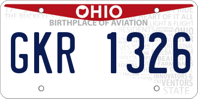 OH license plate GKR1326