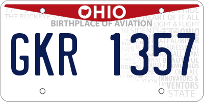 OH license plate GKR1357