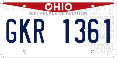 OH license plate GKR1361