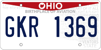 OH license plate GKR1369