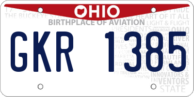 OH license plate GKR1385
