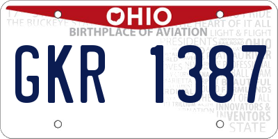 OH license plate GKR1387
