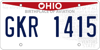 OH license plate GKR1415