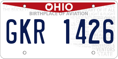 OH license plate GKR1426