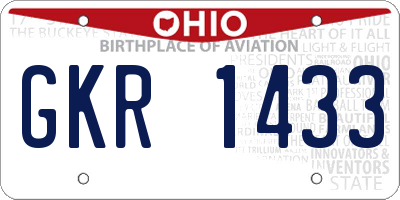 OH license plate GKR1433