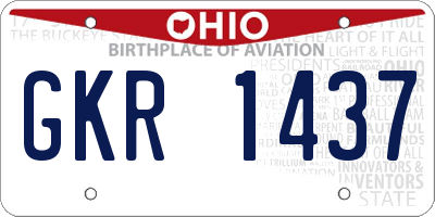 OH license plate GKR1437