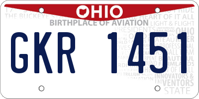 OH license plate GKR1451