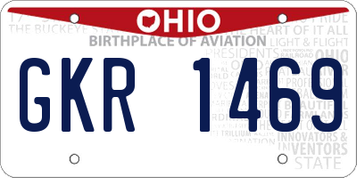 OH license plate GKR1469