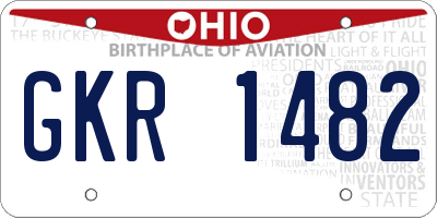 OH license plate GKR1482