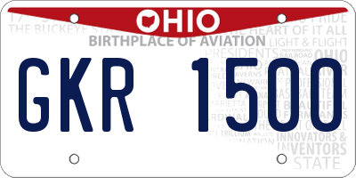 OH license plate GKR1500