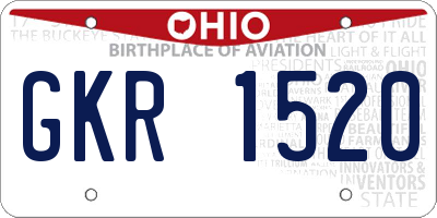 OH license plate GKR1520