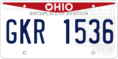 OH license plate GKR1536