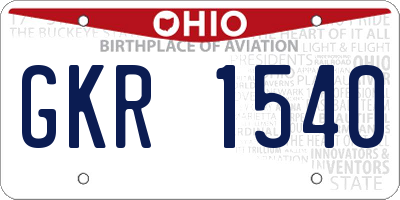 OH license plate GKR1540
