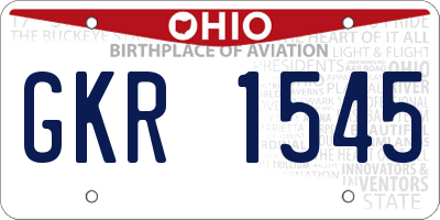 OH license plate GKR1545