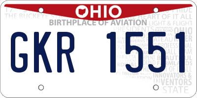 OH license plate GKR1551