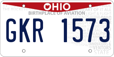 OH license plate GKR1573