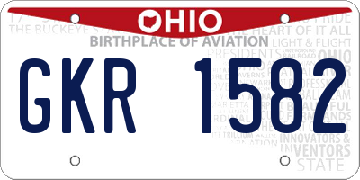 OH license plate GKR1582
