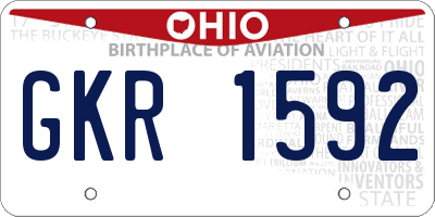 OH license plate GKR1592