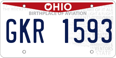 OH license plate GKR1593