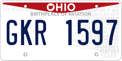 OH license plate GKR1597