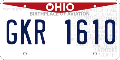 OH license plate GKR1610