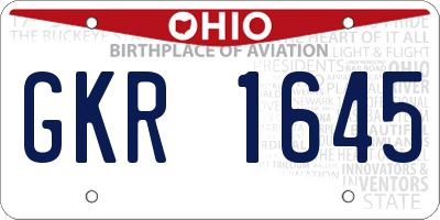 OH license plate GKR1645