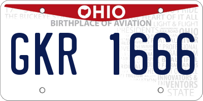 OH license plate GKR1666