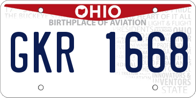 OH license plate GKR1668