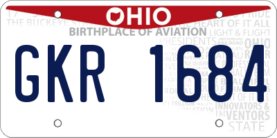 OH license plate GKR1684