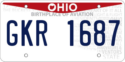 OH license plate GKR1687