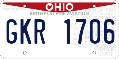 OH license plate GKR1706