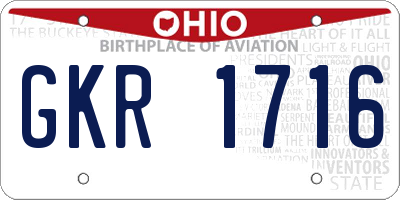 OH license plate GKR1716