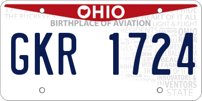 OH license plate GKR1724