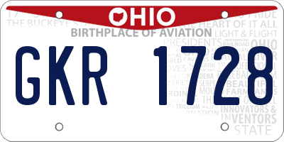 OH license plate GKR1728