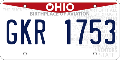 OH license plate GKR1753