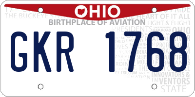 OH license plate GKR1768